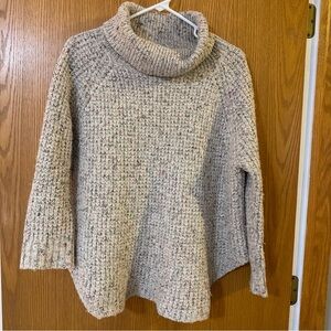 Free People Dylan Tweedy Cowl Neck Chunky Sweater Women’s Size MedI’m Beige